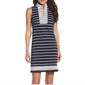 Eliza J | Dresses | Eliza J Mandarin Collar Stripe Shift Dress Size 4 |  Poshmark